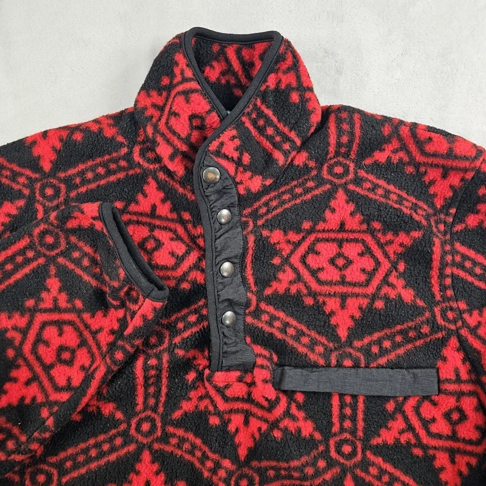 Vtg Spruce Aztec Pullover Mens M Quarter Snap T Fleece Snowflake Sweater Tribal